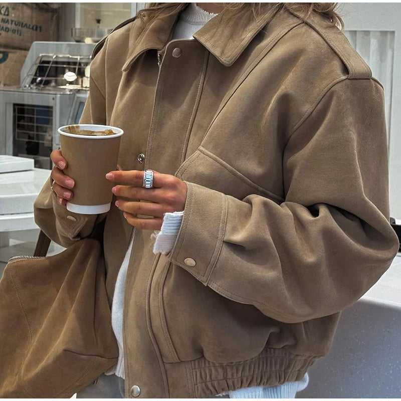 Milena Suede Bomber Jackets