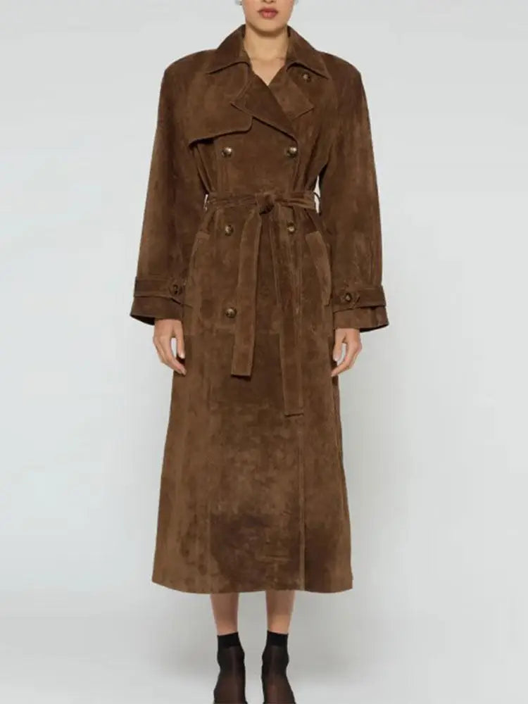 Jaide Faux Suede Long Coat