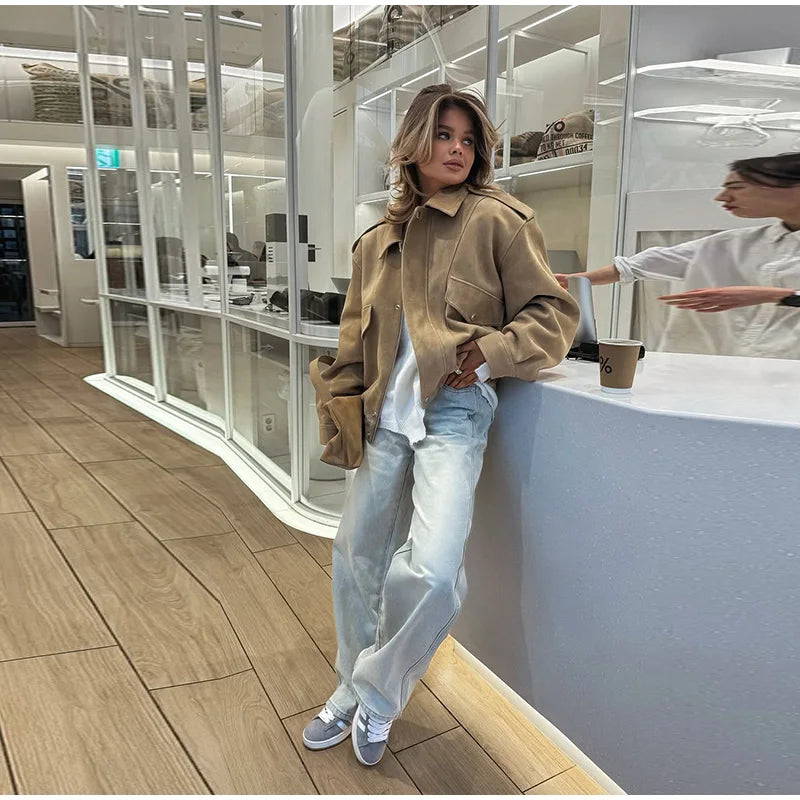 Milena Suede Bomber Jackets