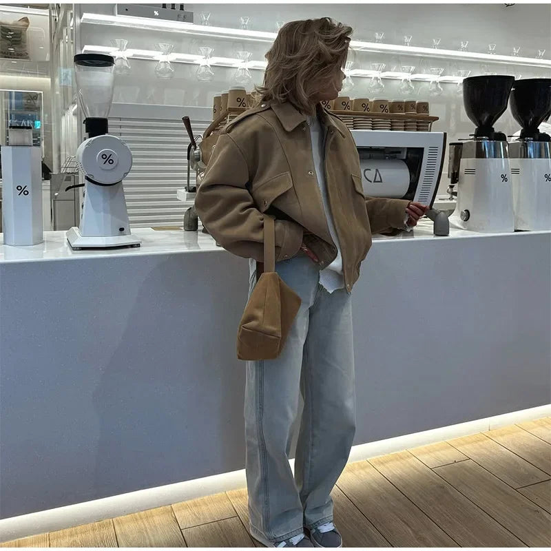 Milena Suede Bomber Jackets