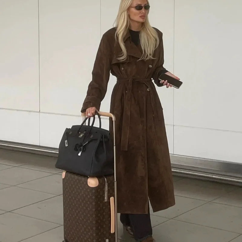 Jaide Faux Suede Long Coat