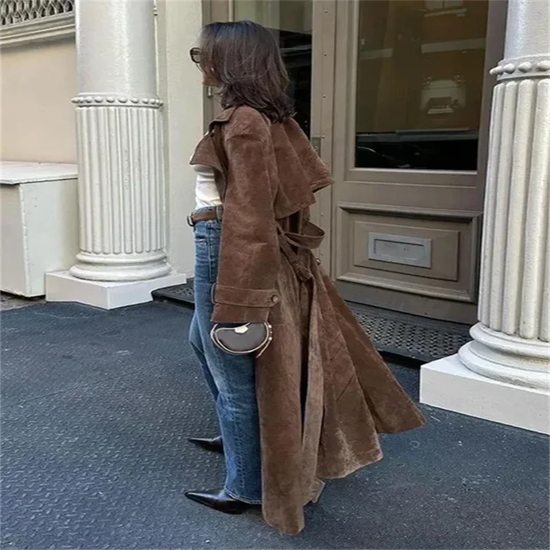 Jaide Faux Suede Long Coat
