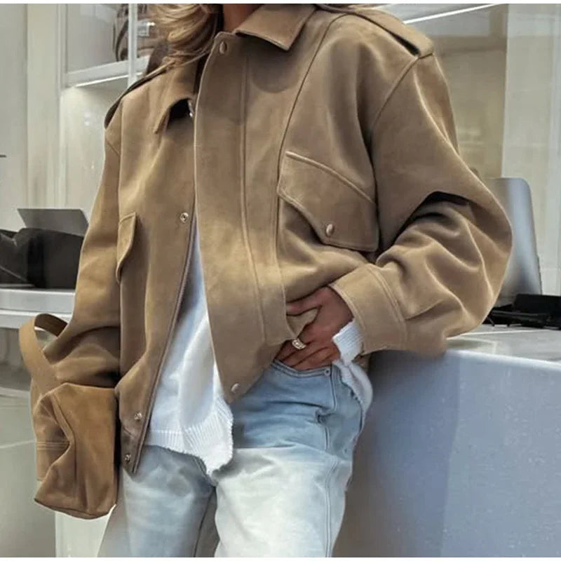 Milena Suede Bomber Jackets