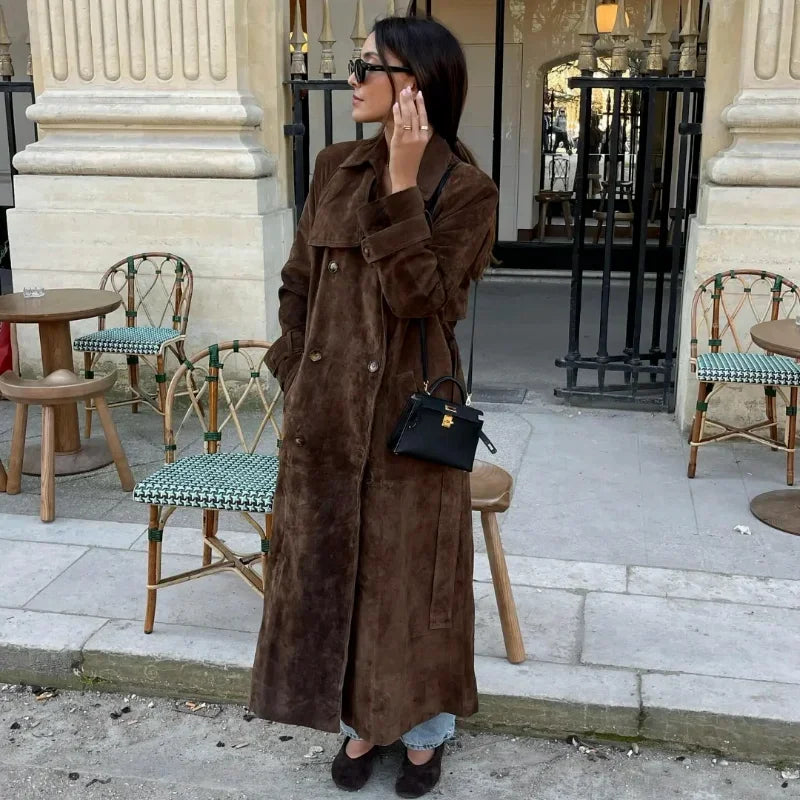 Jaide Faux Suede Long Coat