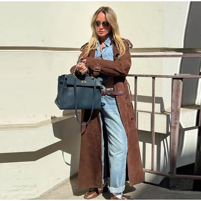 Tamara Suede Long Coat