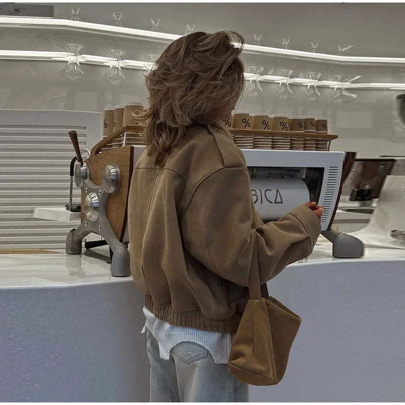 Milena Suede Bomber Jackets