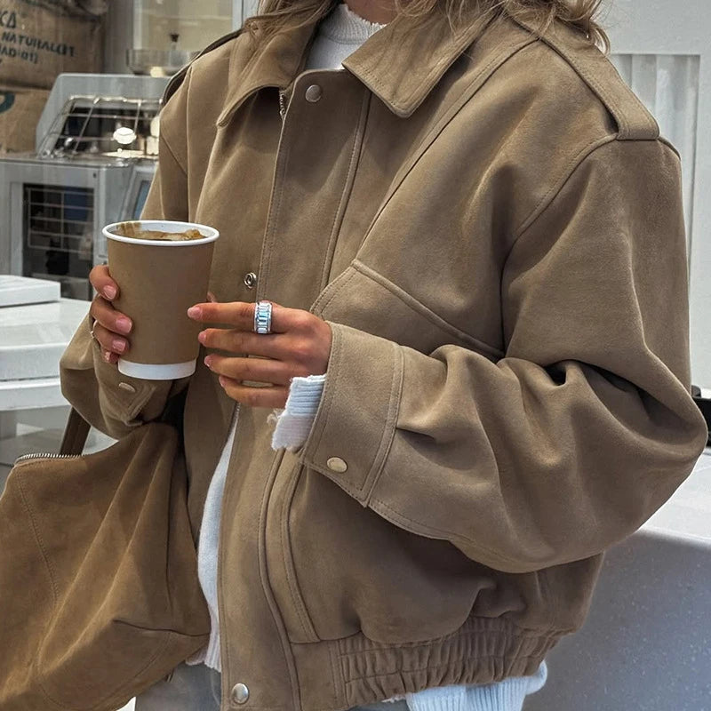 Milena Suede Bomber Jackets